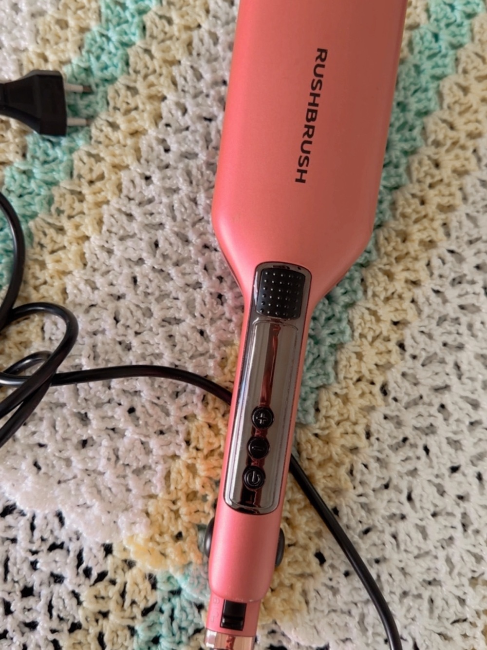 Pink Heated Straightening Brush - Sleek Styling Tool